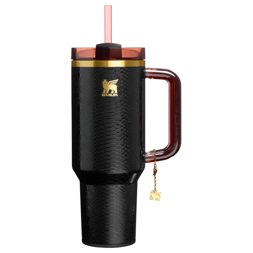 Stanley 40 OZ Quencher Luxe Tumbler In Black Snakeskin - Smooth Finish